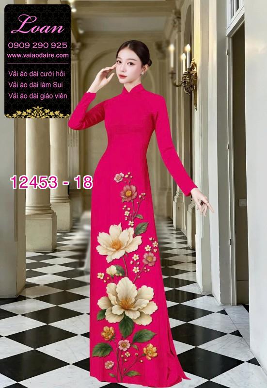 Vải áo dài hoa in 3D