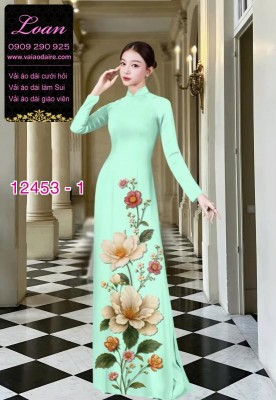 Vải áo dài hoa in 3D-DT 12453