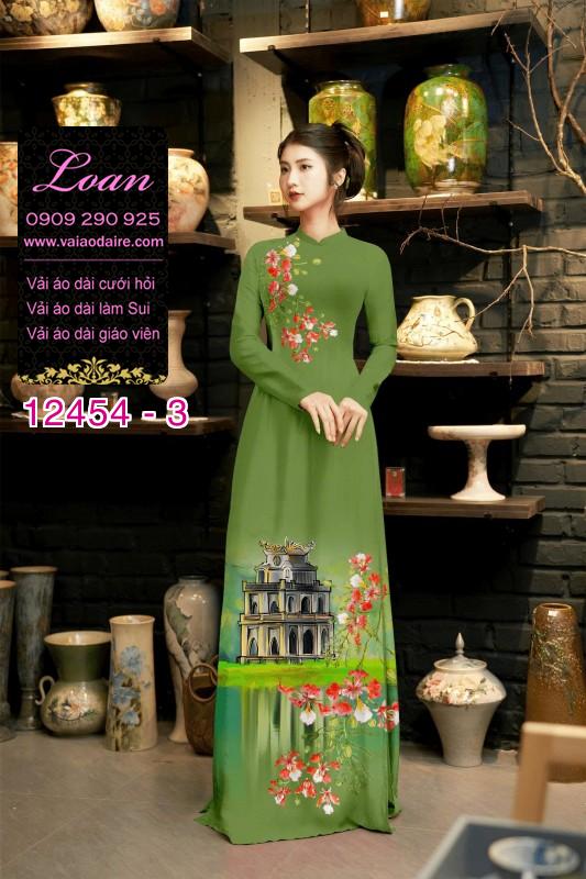 Vải áo dài phong cảnh hồ gươm
