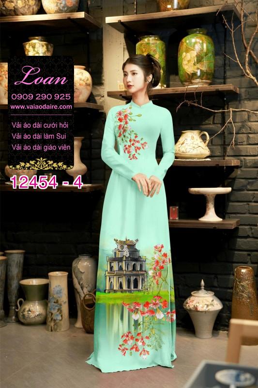 Vải áo dài phong cảnh hồ gươm