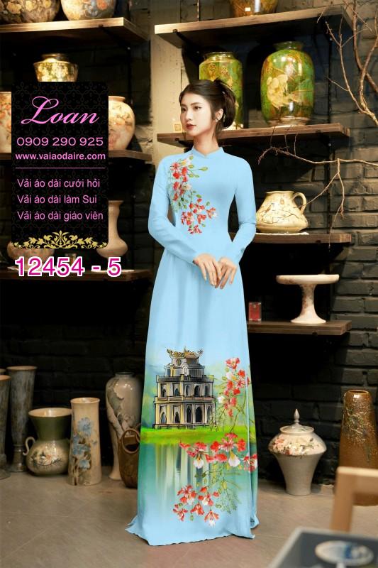 Vải áo dài phong cảnh hồ gươm