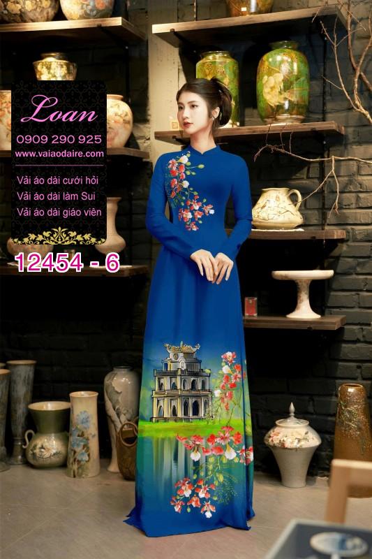 Vải áo dài phong cảnh hồ gươm