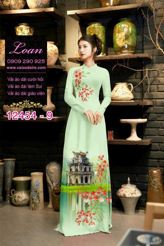 Vải áo dài phong cảnh hồ gươm