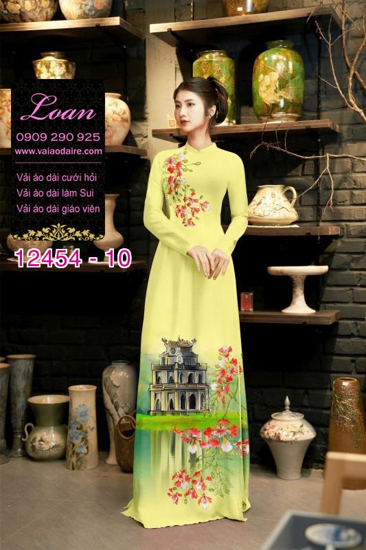 Vải áo dài phong cảnh hồ gươm