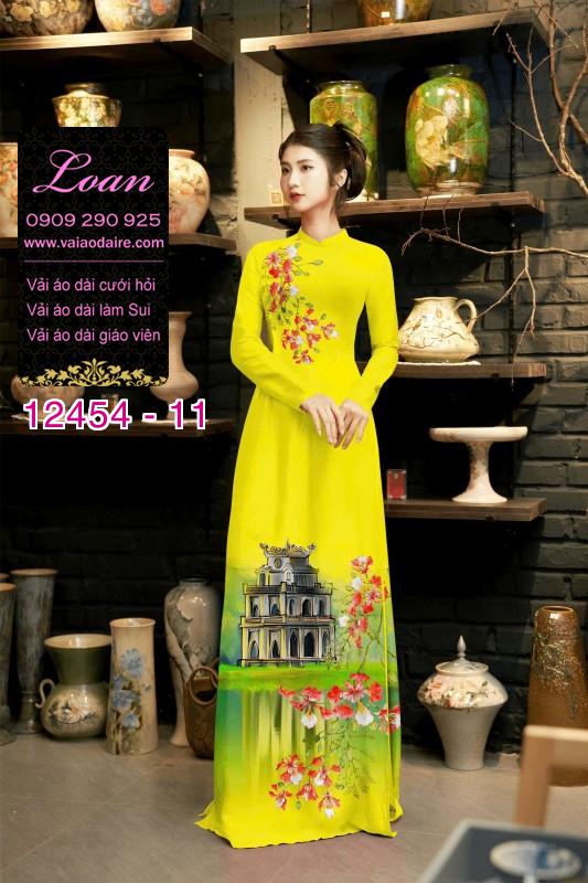 Vải áo dài phong cảnh hồ gươm