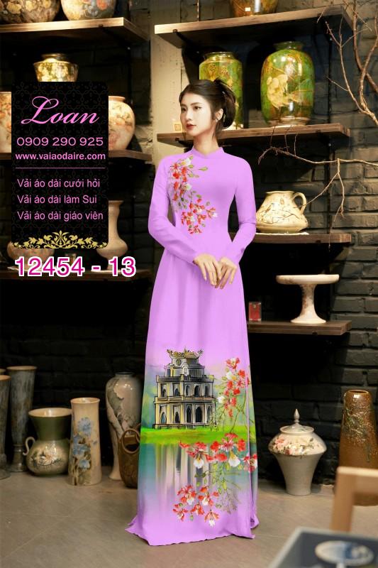 Vải áo dài phong cảnh hồ gươm