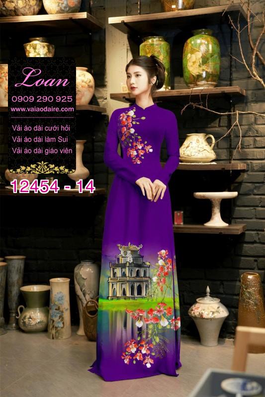 Vải áo dài phong cảnh hồ gươm