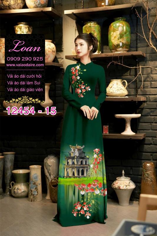 Vải áo dài phong cảnh hồ gươm