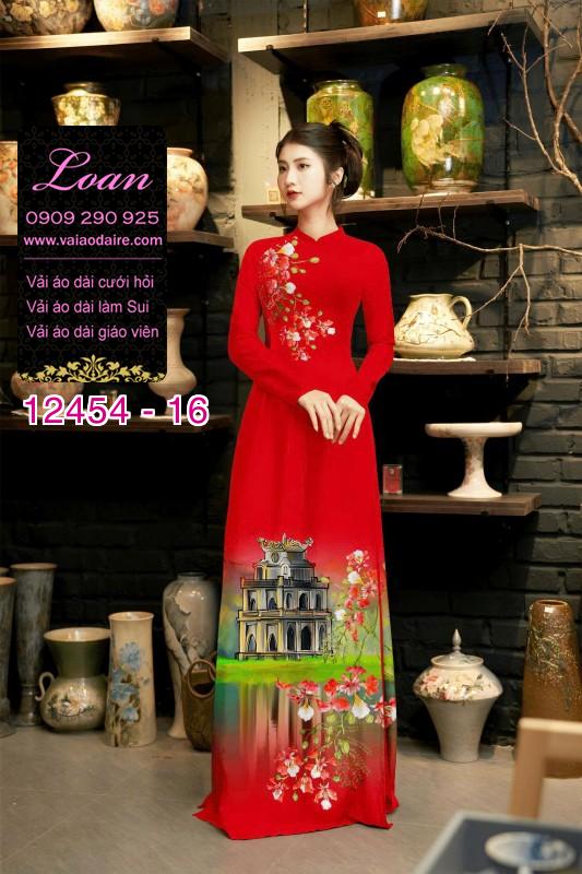 Vải áo dài phong cảnh hồ gươm