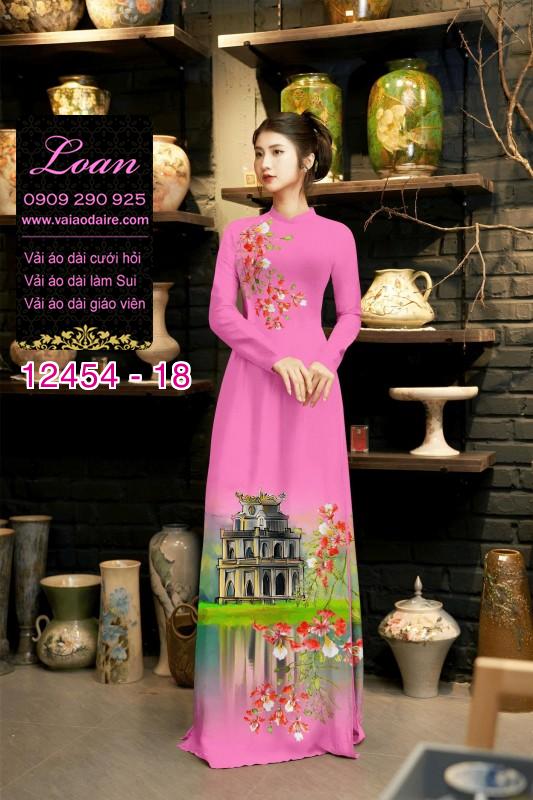 Vải áo dài phong cảnh hồ gươm