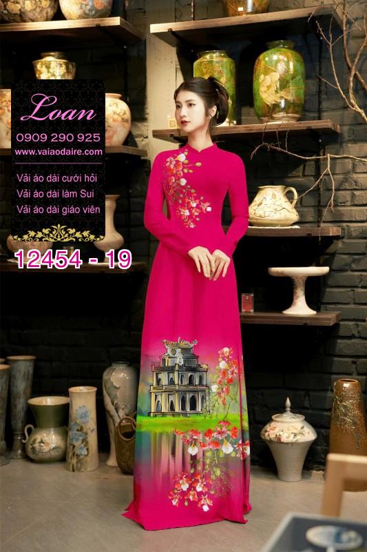 Vải áo dài phong cảnh hồ gươm