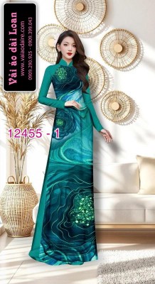 Vải áo dài hoa ảo-DT 12455