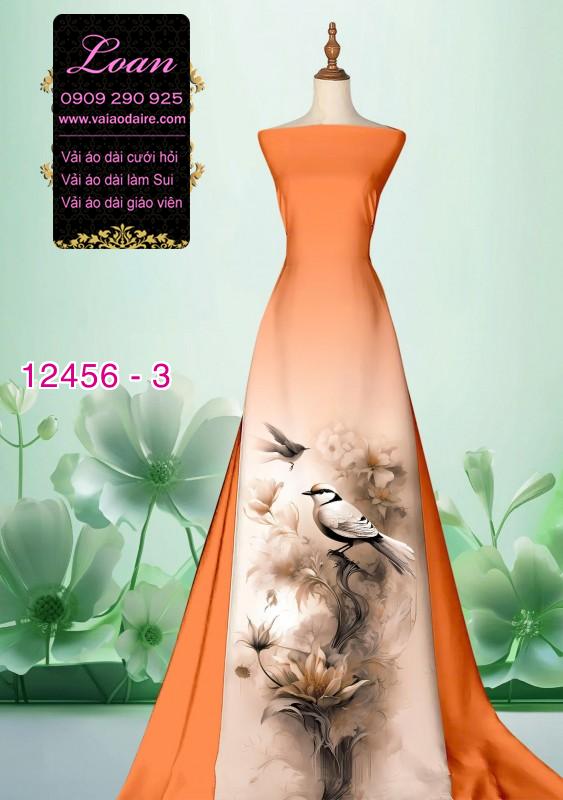 Vải áo dài hoa in 3D