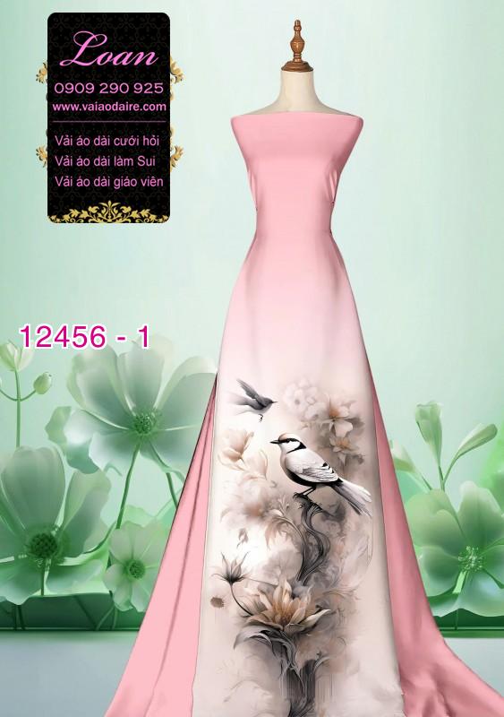 Vải áo dài hoa in 3D