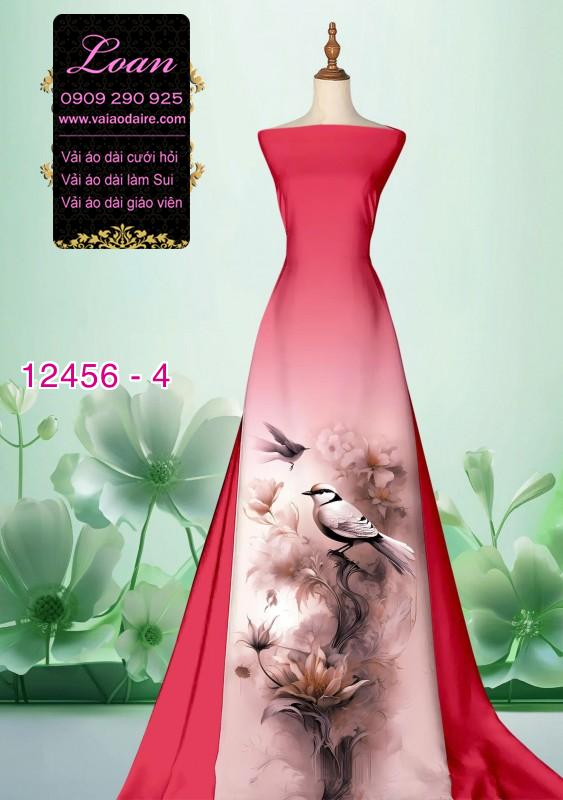 Vải áo dài hoa in 3D