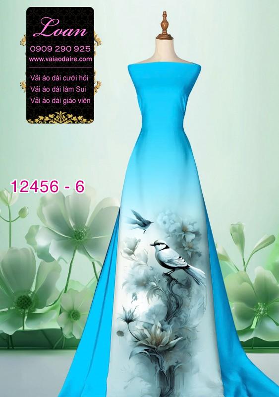 Vải áo dài hoa in 3D