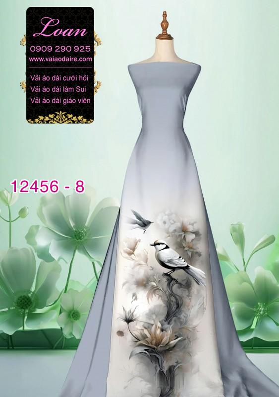 Vải áo dài hoa in 3D