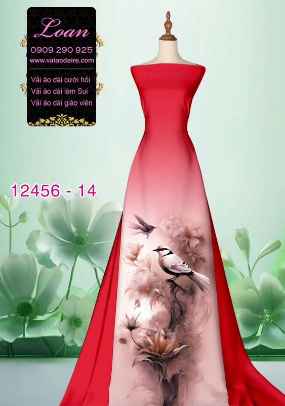 Vải áo dài hoa in 3D
