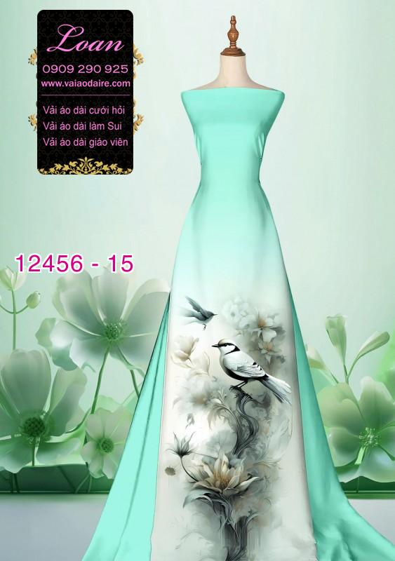 Vải áo dài hoa in 3D
