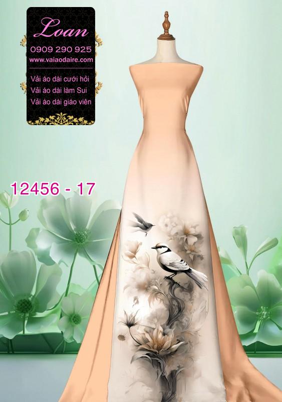 Vải áo dài hoa in 3D