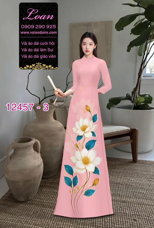 Vải áo dài hoa in 3D