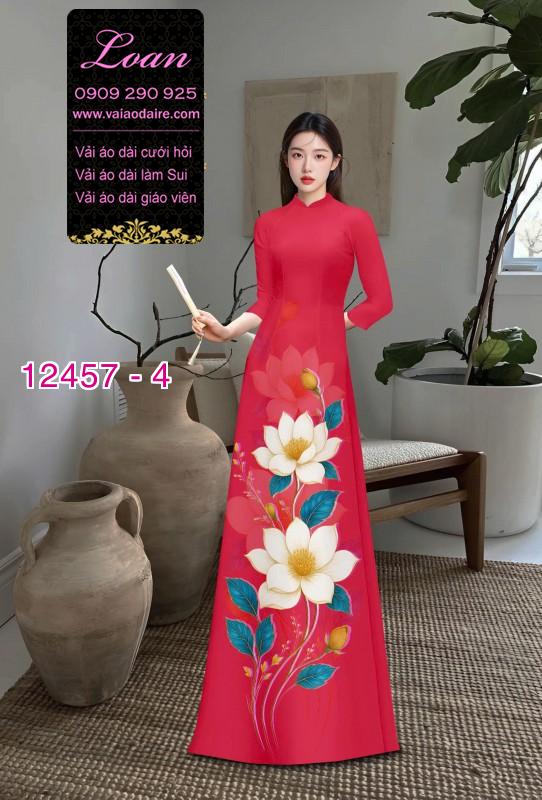 Vải áo dài hoa in 3D