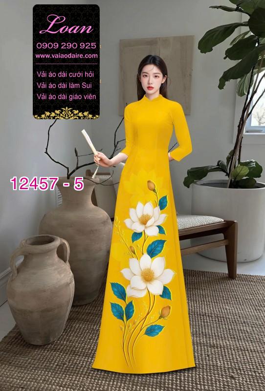 Vải áo dài hoa in 3D