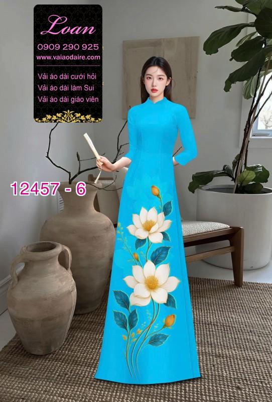 Vải áo dài hoa in 3D