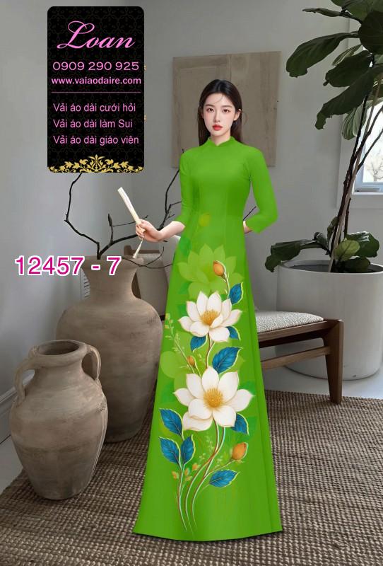 Vải áo dài hoa in 3D