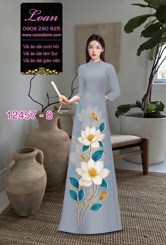 Vải áo dài hoa in 3D