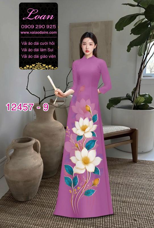 Vải áo dài hoa in 3D