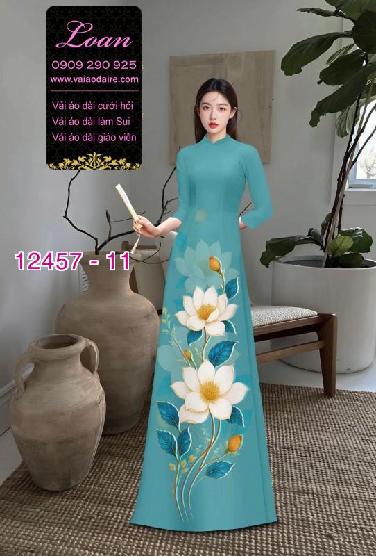 Vải áo dài hoa in 3D