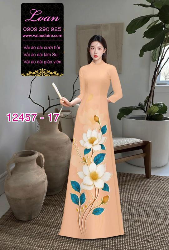 Vải áo dài hoa in 3D