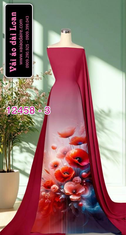 Vải áo dài hoa in 3D