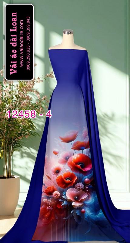 Vải áo dài hoa in 3D