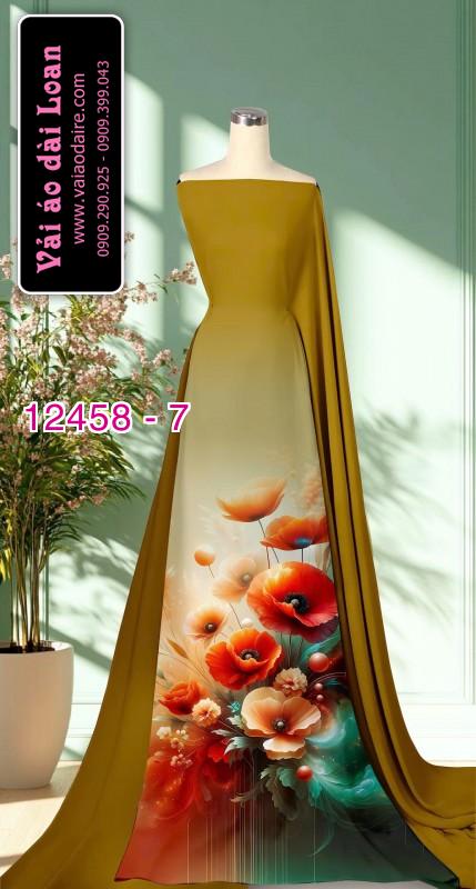 Vải áo dài hoa in 3D