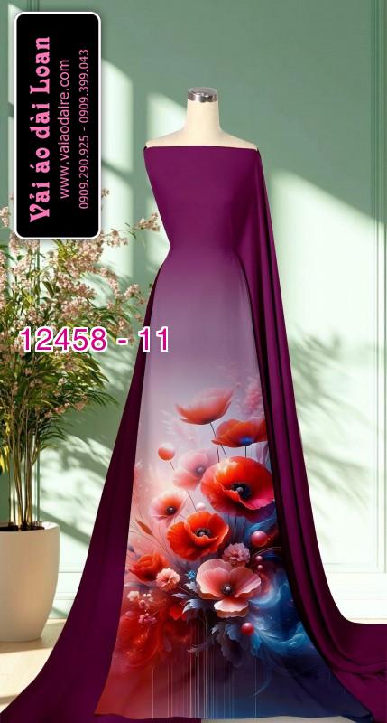 Vải áo dài hoa in 3D