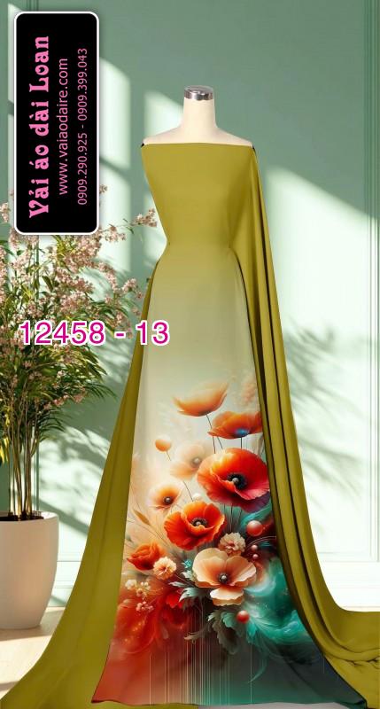 Vải áo dài hoa in 3D