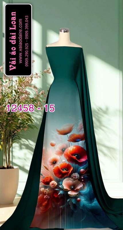Vải áo dài hoa in 3D