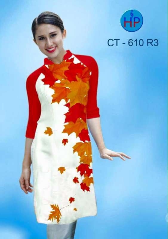 Vải áo dài Cách Tân lá cây Vải áo dài Cách Tân lá cây