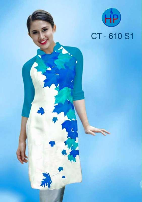 Vải áo dài Cách Tân lá cây Vải áo dài Cách Tân lá cây