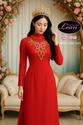 Vải áo dài cô dâu kết pha lê-ADTK 12473