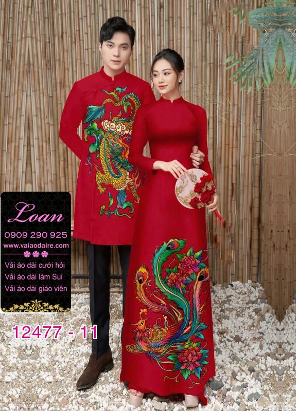 Áo Dài Đôi Nam Nữ  – Họa Tiết Rồng Phượng