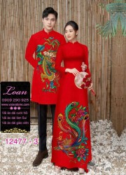Áo Dài Đôi Nam Nữ  – Họa Tiết Rồng Phượng