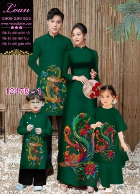 Áo Dài Gia Đình - Họa Tiết Rồng Phượng Phú Quý-DT 12478