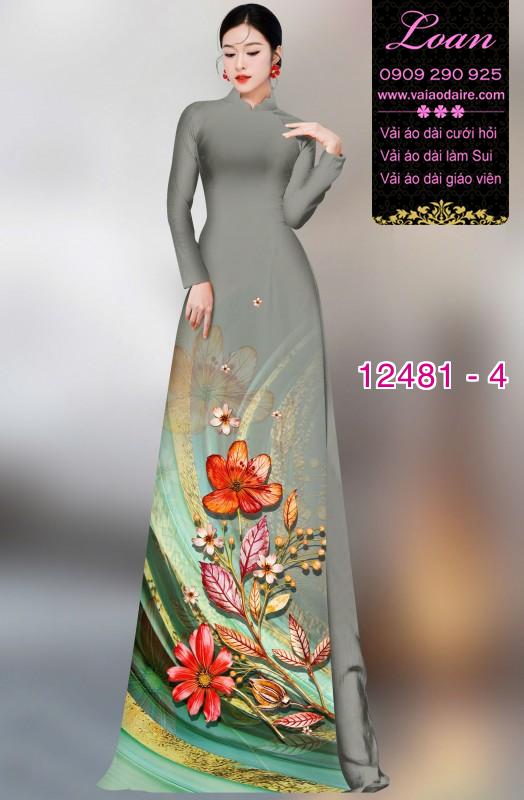 Vải áo dài hoa in 3D