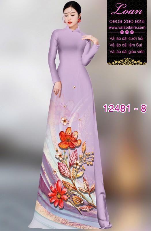 Vải áo dài hoa in 3D