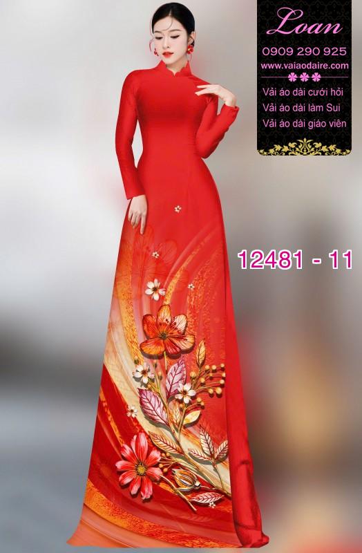 Vải áo dài hoa in 3D