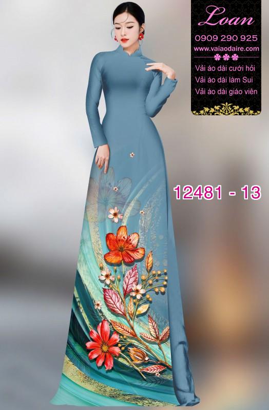 Vải áo dài hoa in 3D