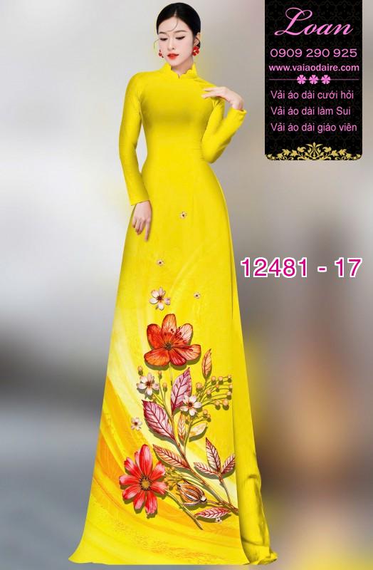 Vải áo dài hoa in 3D